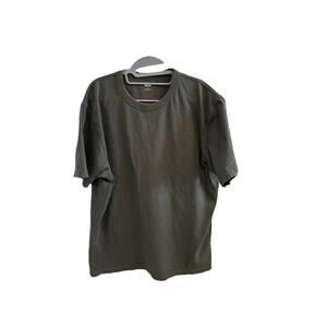 UNIQLO U AIRism Cotton Oversized T-Shirt | Half-Sleeve Men XL Gray Olive Green